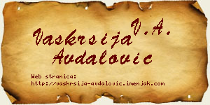 Vaskrsija Avdalović vizit kartica